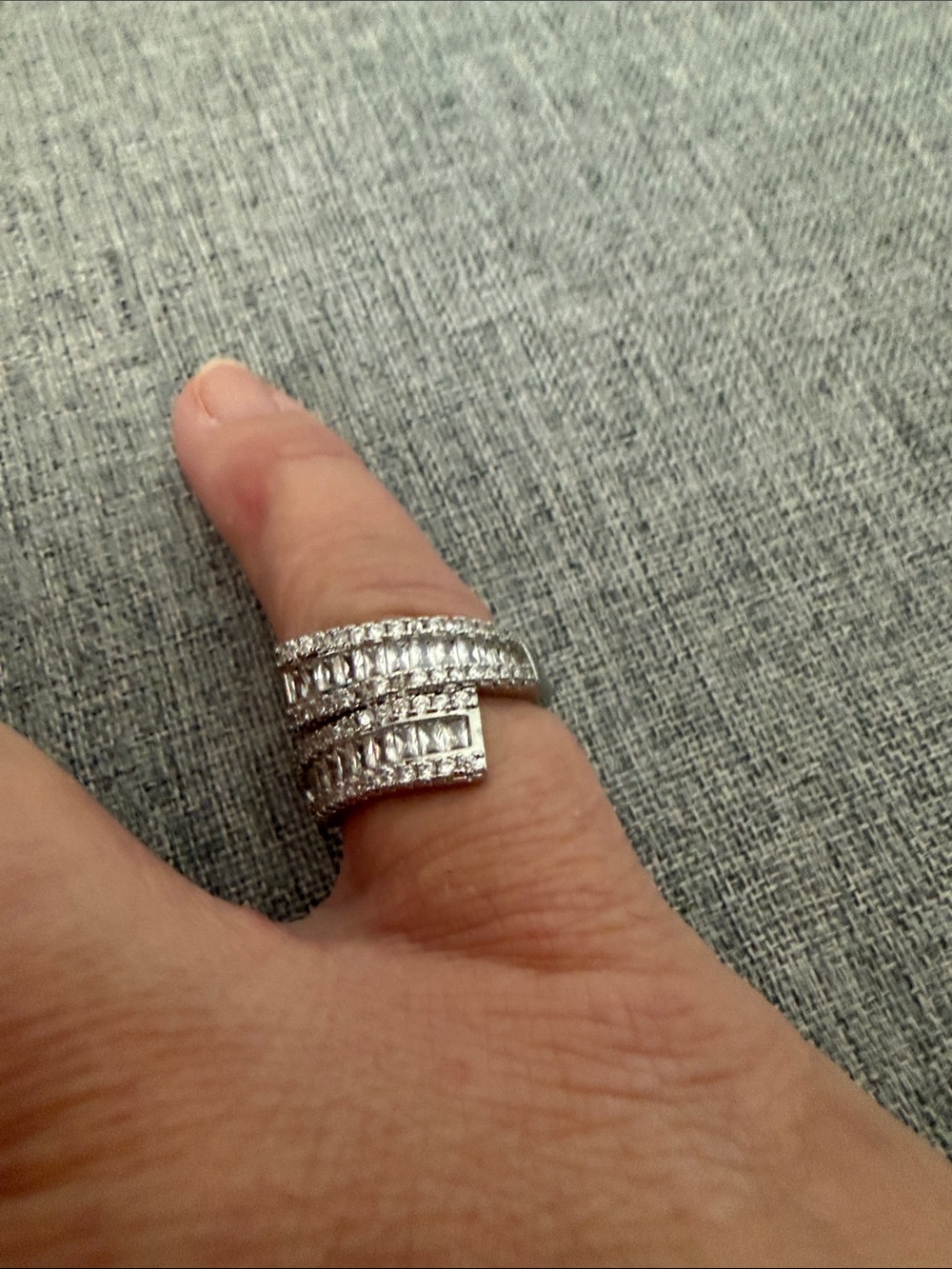 Silver Crystal Wrap Ring - Women's Fashion Band